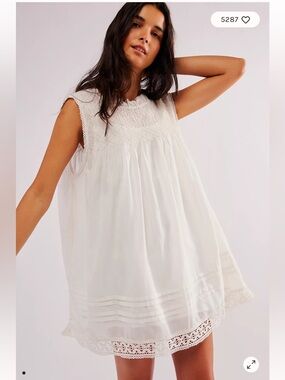 Free People Shea Solid Mini White Sz S